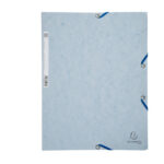 Cartella 3 lembi con elastico angolare - A4 - dorso 0,3 cm - cartoncino Lustrè - grigio chiaro - Exacompta