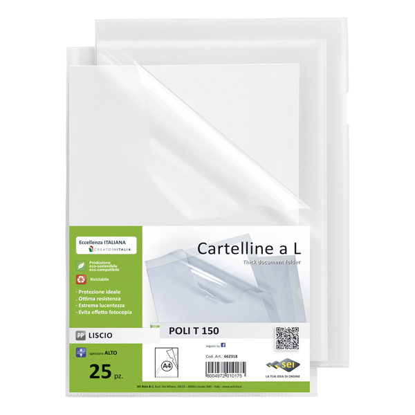 MD_71933 Cartellina a L Poli 150 - A4 - PP - liscio pesante - Sei Rota - conf. 25 pezzi - immagine 1