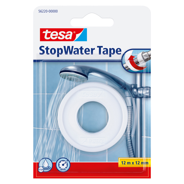56220-00000-00
4042448151971
tesa StopWater Tape 12m:12mm Nastro StopWater per riparazioni - 12 mm x 12 m - teflon - bianco - Tesa - immagine 1