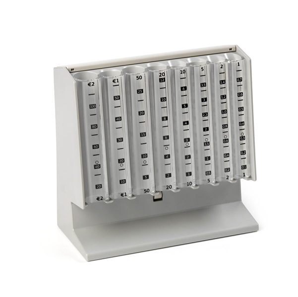 MD_72114 Distributore manuale di monete Eurocoin - 25 x 10,4 x 17 cm - grigio chiaro - Holenburg - immagine 1