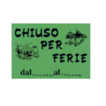 Cartello in cartoncino CHIUSO PER FERIE - 16x23 cm - giallo - CWR