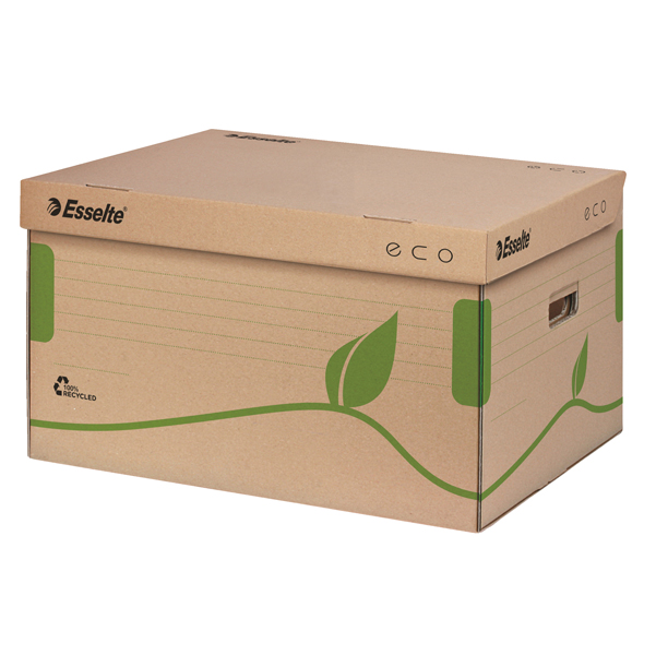 MD_72339 Scatola container EcoBox - 34,5 x 43,9 x 24,2cm - apertura superiore - avana - Esselte - immagine 1