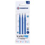 Refill per penne gel cancellabili  - punta 0,7 mm - blu - Osama - conf. 3 pezzi