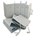 Faldone - legacci rivettati - 35 x 25 cm - dorso 8 cm - grigio - Euro-cart