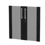 Coppia ante Prestige - per mobile basso - 80 x 77 cm - spessore 18 mm - vetro/melaminico - nero venato