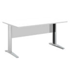 Scrivania lineare Easy - 160 x 80 x 72 cm - Bianco/grigio cromato