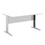 Scrivania lineare Easy - 140 x 80 x 72 cm - Bianco/grigio cromato