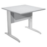 Scrivania lineare Easy - 80 x 80 x 72 cm - Grigio/grigio cromato
