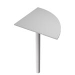 Raccordo angolare 90° per scrivanie Easy - 80 x 80 cm - grigio/grigio cromato
