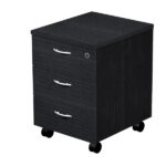 Cassettiera Easy - 3 cassetti - con ruote - 41,8 x 52 x 59,5 cm - nero venato