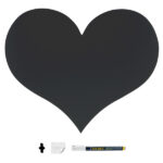 Lavagna da parete Silhouette - 29,5 x 35,8 cm - forma cuore - nero - Securit