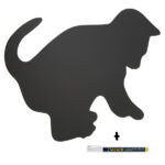 Lavagna da parete Silhouette - 45,5 x 29 cm - forma gatto - nero - Securit