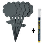 Silhouette Tags - formato fiore - 15 x 25 cm - nero - Securit - set 5 pezzi