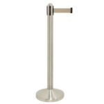 Colonnina segnapercorso cromata - altezza 100 cm - nastro retrattile grigio da 210 cm - Securit