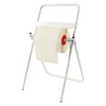 Porta bobina industriale - da terra - 40 x 44 x 80 cm - metallo verniciato - bianco - PerfettoFactory