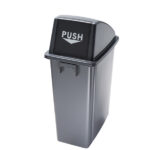 Contenitore Office 60 Lt - con coperchio push - per rifiuto secco - 33x46x79 cm - grigio/nero - Medial