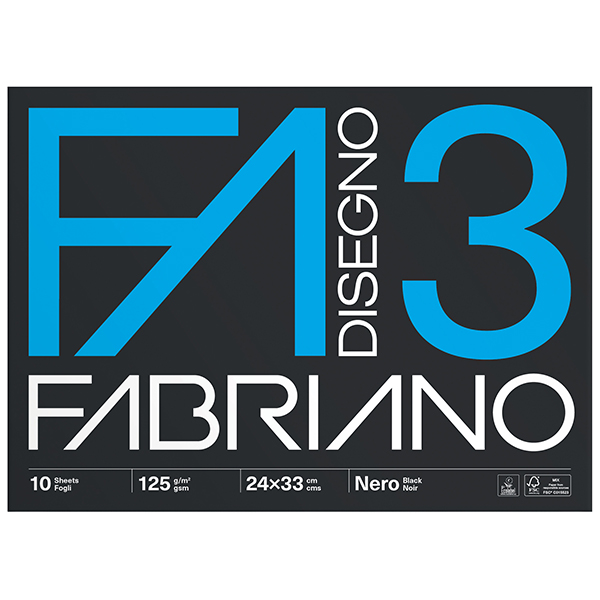 MD_76606 Album F3 - 24 x 33 cm - 10 fogli - 125 gr - nero - Fabriano - immagine 1