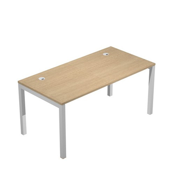 MD_76668 Scrivania singola Agorà - 160 x 80 x 74,6 cm - Rovere/grigio alluminio - immagine 1