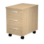 Cassettiera Agorà - 3 cassetti - con ruote - 44 x 60 x 60 cm - rovere