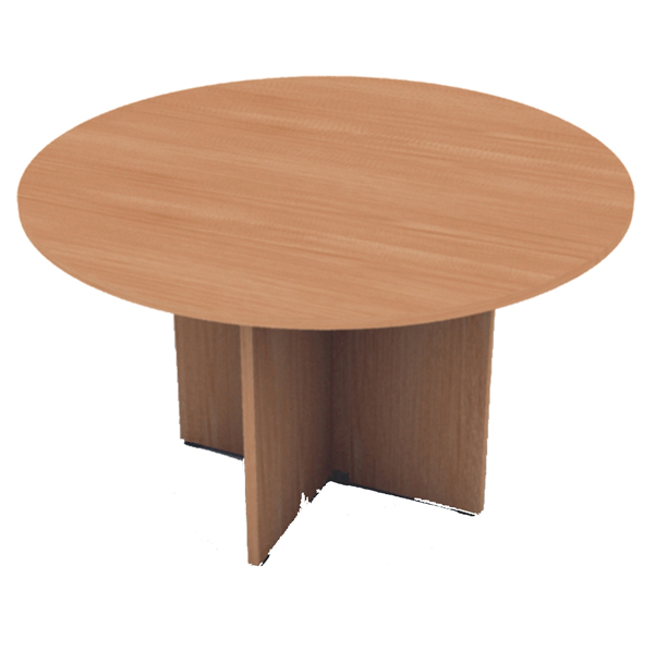 MD_76776 Tavolo riunione Easy - 4 posti - diametro 120 cm - altezza 72 cm - noce chiaro - immagine 1