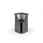 Modulo Prestige reception - 90 gradi - 76,1 x 76,1 x 117 cm - nero venato/bianco