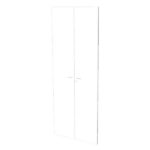 Coppia ante per libreria modulare - alta - 76 cm - melaminico - con serratura - bianco