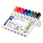 Marcatore Lumocolor whiteboard 351 - tratto 2 mm - colori assortiti - Staedtler - astuccio 8 pezzi