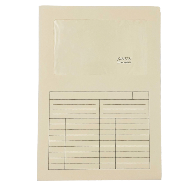 MD_77420 Cartellina a L con finestra Sintex - 120 gr - A4 - avorio - Blasetti - conf. 50 pezzi - immagine 1