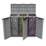 Contenitore EcoCab 3 per raccolta differenziata - 102x39x88,7 cm - 3 portasacco da 110 L ciascuno - Terry