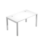 Scrivania singola Agorà - 140 x 80 x 74,6 cm - Bianco/grigio alluminio