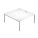 Scrivania Agorà a 2 postazioni contrapposte - 140 x 168 x 72,5 cm - bianco