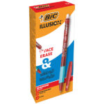 Penna a sfera con cappuccio Gelocity Illusion - gel cancellabile - punta 0,7 mm - rosso - Bic - conf. 12 pezzi