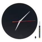 Lavagna da parete Silhouette - diametro 29 cm - forma orologio - nero - Securit