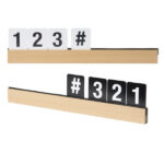 Kit Letter Shelf - mensola porta messaggi Teak + 169 tessere (lettere e numeri) - Securit