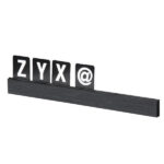 Kit Letter Shelf - mensola porta messaggi nera + 169 tessere (lettere e numeri) - Securit