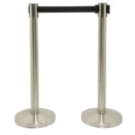 Colonnine segnapercorso Budget Retractable - altezza 88 cm - nastro nero da 210 cm - Securit - set 2 pezzi