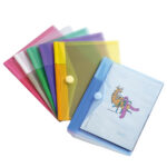 Buste con bottone in velcro - PP - 24 x 19 cm - colori assortiti - Djois - conf. 6 pezzi