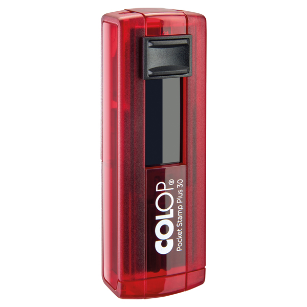 MD_80456 Timbro Pocket Stamp Plus 30 - 18 x 47 mm - 5 righe - autoinchiostrante - rosso rubino - Colop - immagine 1