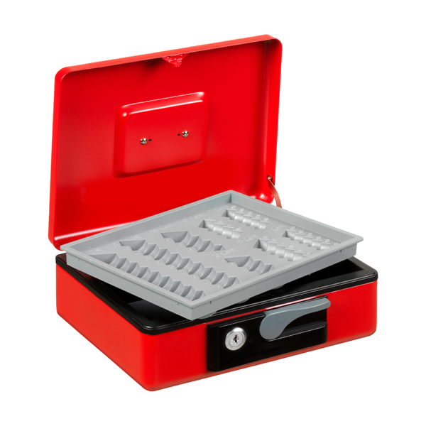 MD_80616 Cassetta portavalori Deluxe - 23 x 18,5 x 8 cm - rosso - Iternet - immagine 1