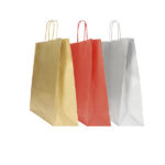 Shopper Twisted - maniglie cordino - 26 x 11 x 35 cm - carta kraft - mix Natale - Mainetti Bags - conf. 25 pezzi