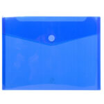 Busta a tasca con chiusura in velcro - PPL - 24 x 32 cm - blu/trasparente - Exacompta