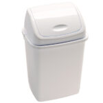 Pattumiera con coperchio basculante Rif Basic - 29x23x45 cm - 18 L - bianco - Medial
