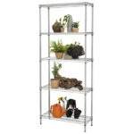 Kit scaffale Archimede Outdoor - 5 ripiani - 36 x 90 x 177 cm - acciaio zincato - cromato - Serena Group