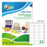 Etichette adesive LP4W - in carta - permanenti - 70 x 42,3 mm - 21 et/fg - 100 fogli - bianco - Tico