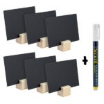 Supporti wood per targhette - 6 targhette incluse - Securit - set 12 pezzi