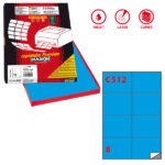 Etichette adesive C/512 - in carta - permanenti - 105 x 74,25 mm - 8 et/fg - 100 fogli - blu - Markin