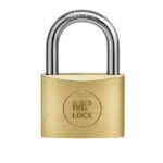 Lucchetto ad arco - ottone massiccio - 7,7 x 5 x 1,6 cm - oro - Metalplus