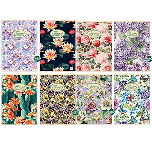 MD_84654 Maxiquaderno Nature Flowers - A4 - 5 mm - 42 fogli - 80 gr - Pigna - immagine 1