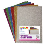 Gomma crepp glitter adesiva - 20 x 30 cm - colori assortiti - DECO - busta 10 fogli