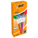 Penna a sfera scatto multifunzione 4 Colours Shine - punta 1,0 mm - fusto colori assortiti - Bic - conf. 12 pezzi